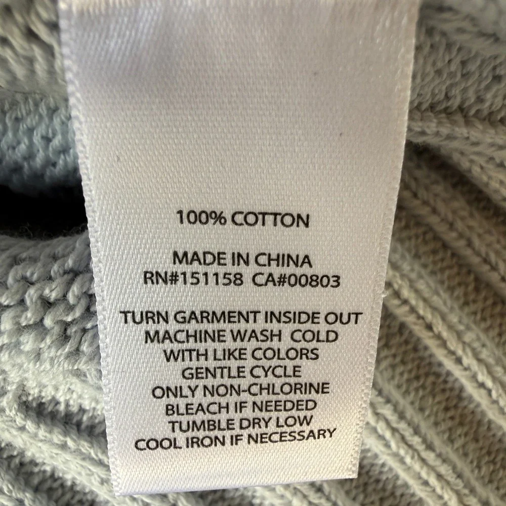 525 America Crewneck Sweater Womens L Light Blue Oversized Cotton Knit 12892